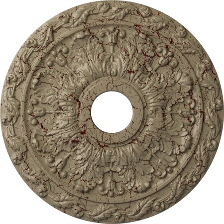 Ekena Millwork Spring Leaf Medallion (Canopies up to 5 5/8"), 19 7/8"OD x 3 5/8"ID x 1 1/4"P, Gobi Desert Crackle CM19SPGDC